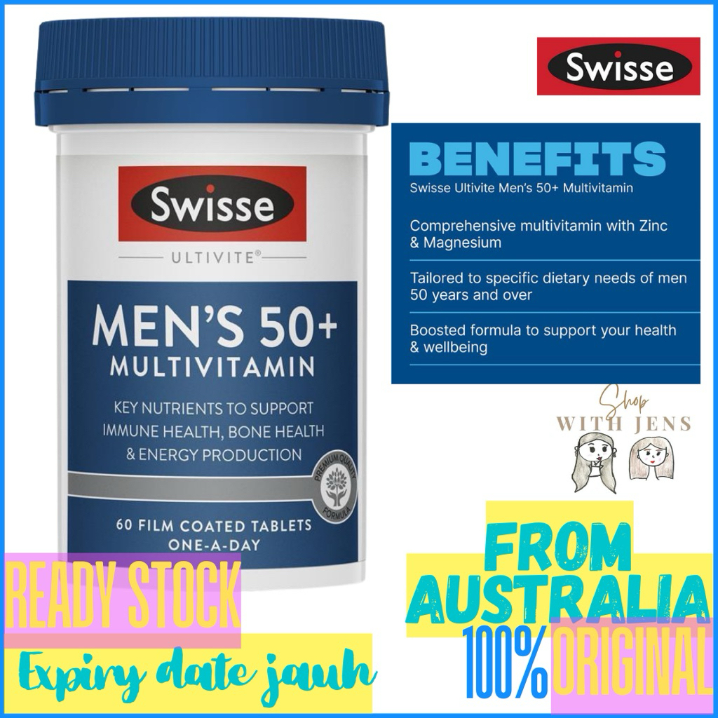 Swisse Men's Multivitamin 50+ 60 Tablets Mens Multi Vitamin