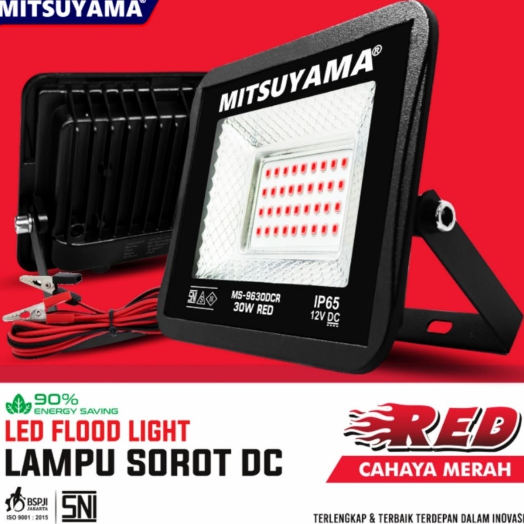 LAMPU SOROT DC 12V 10-50Watt / LAMPU TEMBAK DC12 Volt Mitsuyama Cahaya Merah
