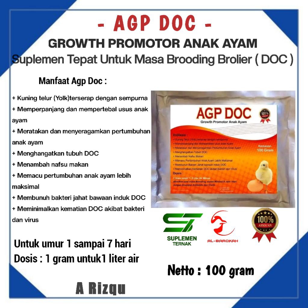 AGP DOC-AGP Masa Brooding Ayam-Suplemen Ayam Broiler Masa Brooding-Vitamin Ayam BroodingAGP Brooding