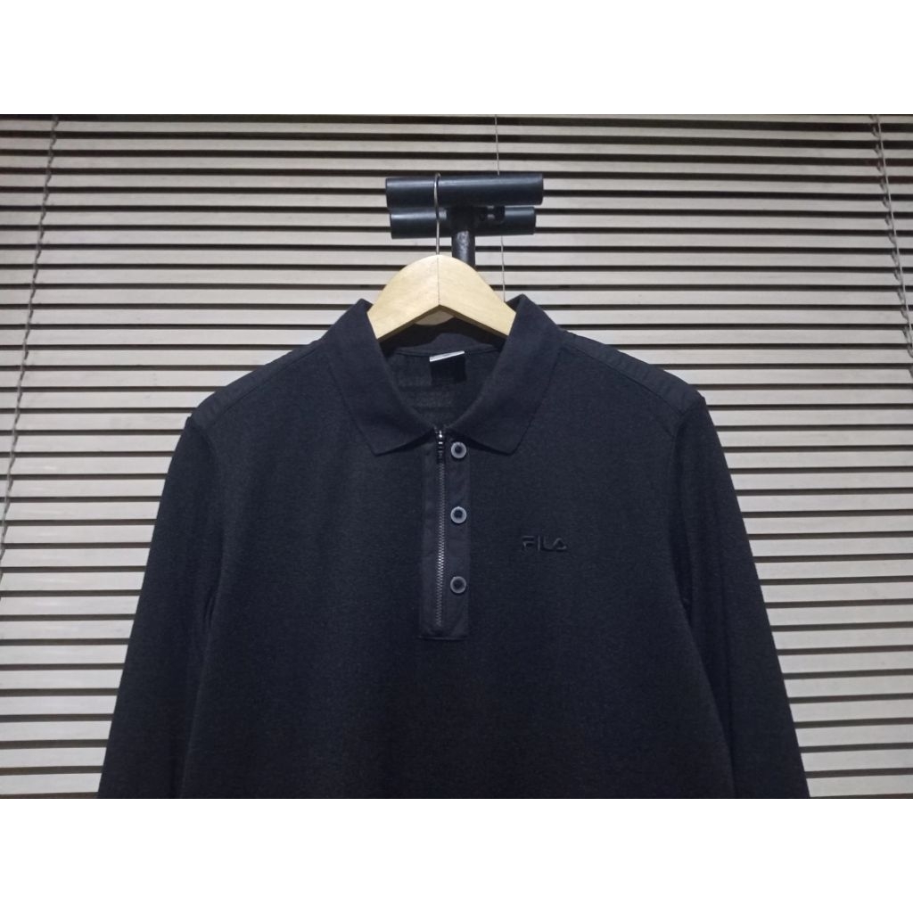 FILA POLO SHIRT LONG SLEEVE BLACK