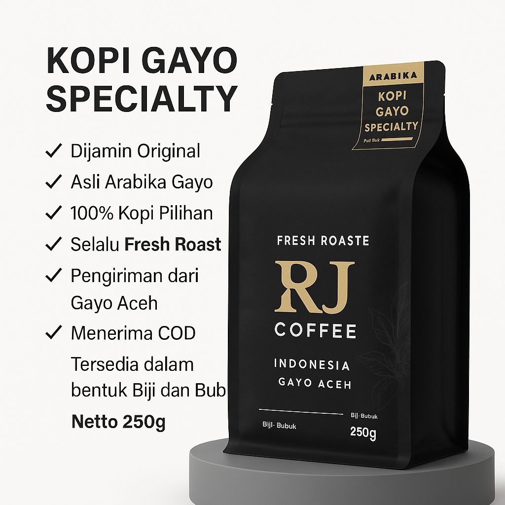 

KOPI Arabika Aceh Gayo spesialty proses asli Gayo pure premium grade 1kg bersertifikat Gayo//Bubuk/biji - RJ Coffee