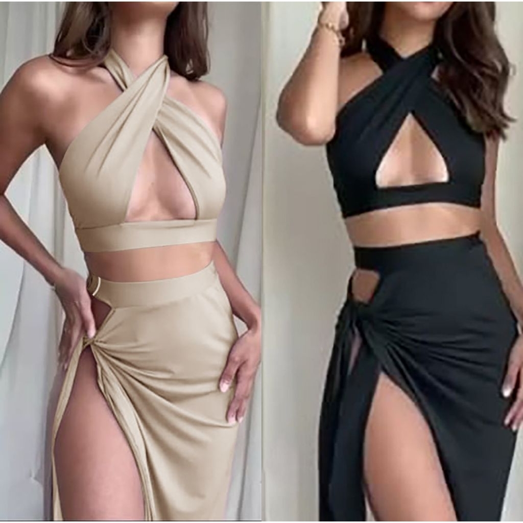 2137 setelan rok premium one set rok scuba setelan wanita