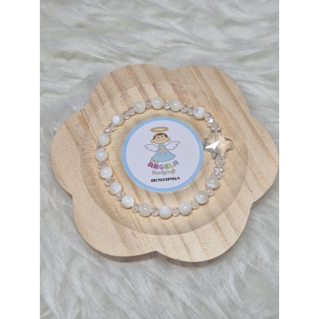 gelang rosario mutiara kerang laut