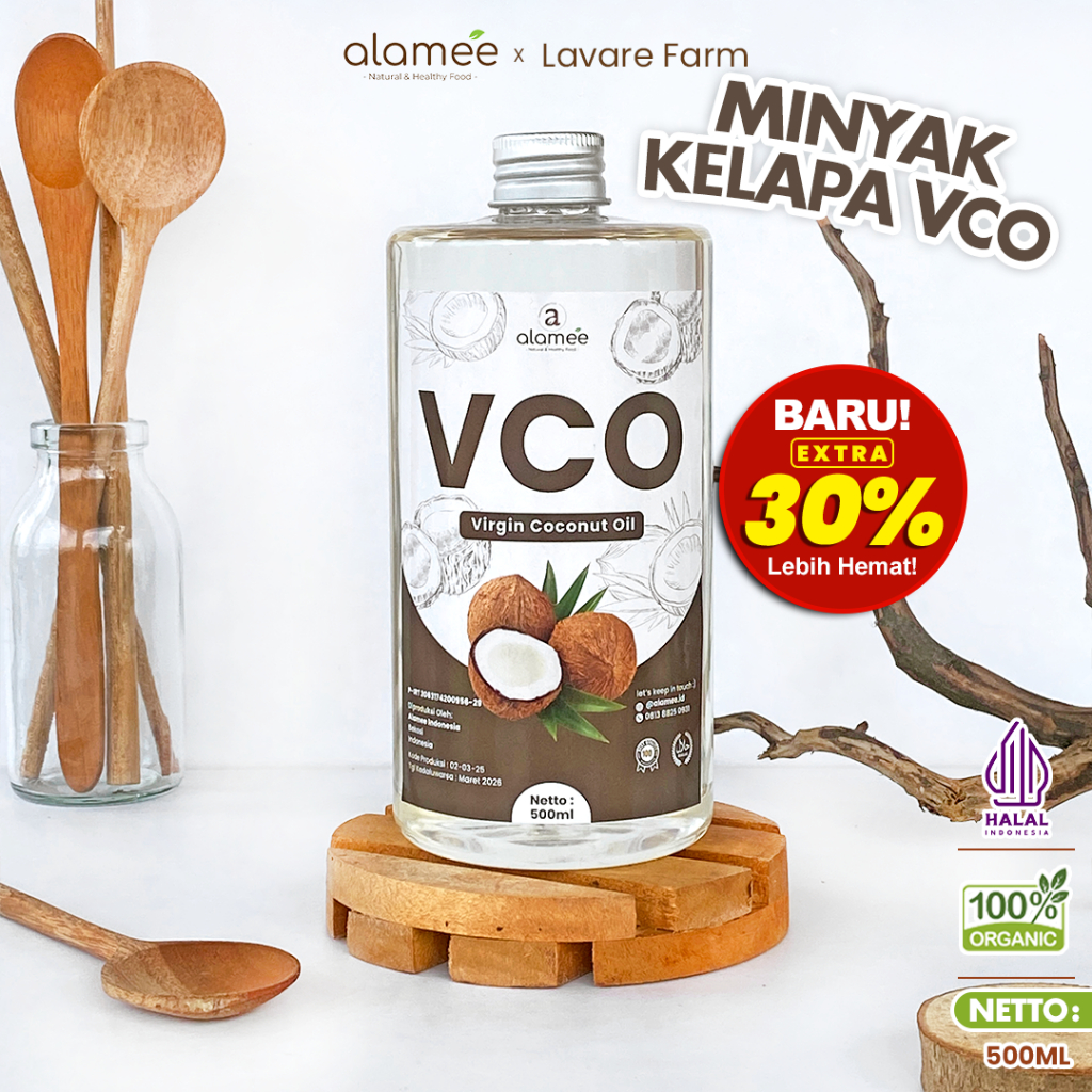 

ALAMEE Minyak Kelapa Murni Extra Virgin Coconut Oil VCO Asli Dapat Diminum Organik Masak Minum 500ml BUMA