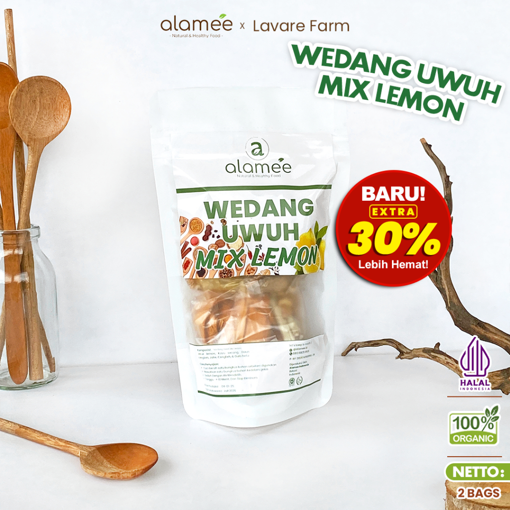 

ALAMEE Wedang Uwuh Mix Lemon Asli Rempah Minuman Herbal Alami Langsung Seduh Lengkap Komplit BUMA