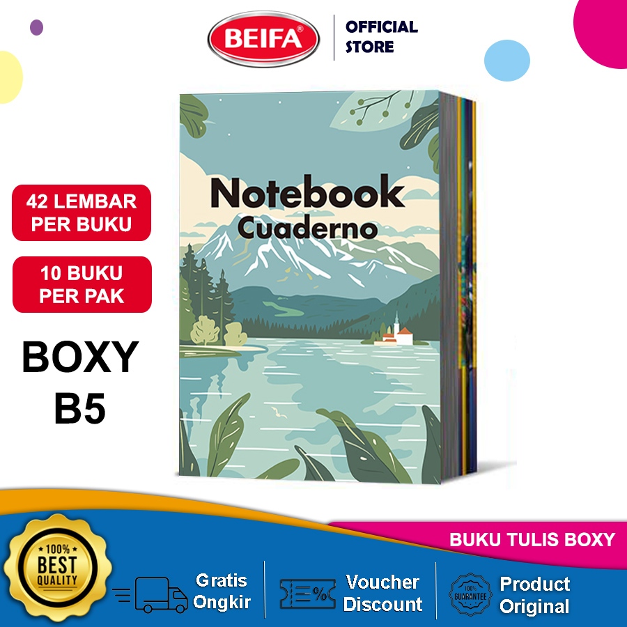 

Jual Produk Beifa Buku Tulis NE1 1 Set Isi 10 Buku A5 & B5, Kertas Tebal, Tulis Nyaman, Anti Tembus