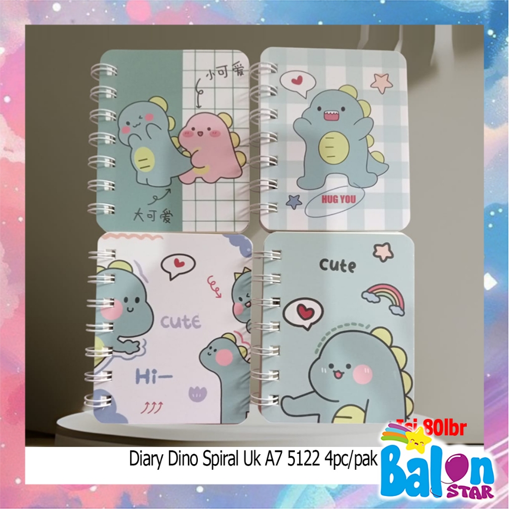 

(1Pcs) Diary Spiral A7, notebook mini, buku kecil, diary spiral