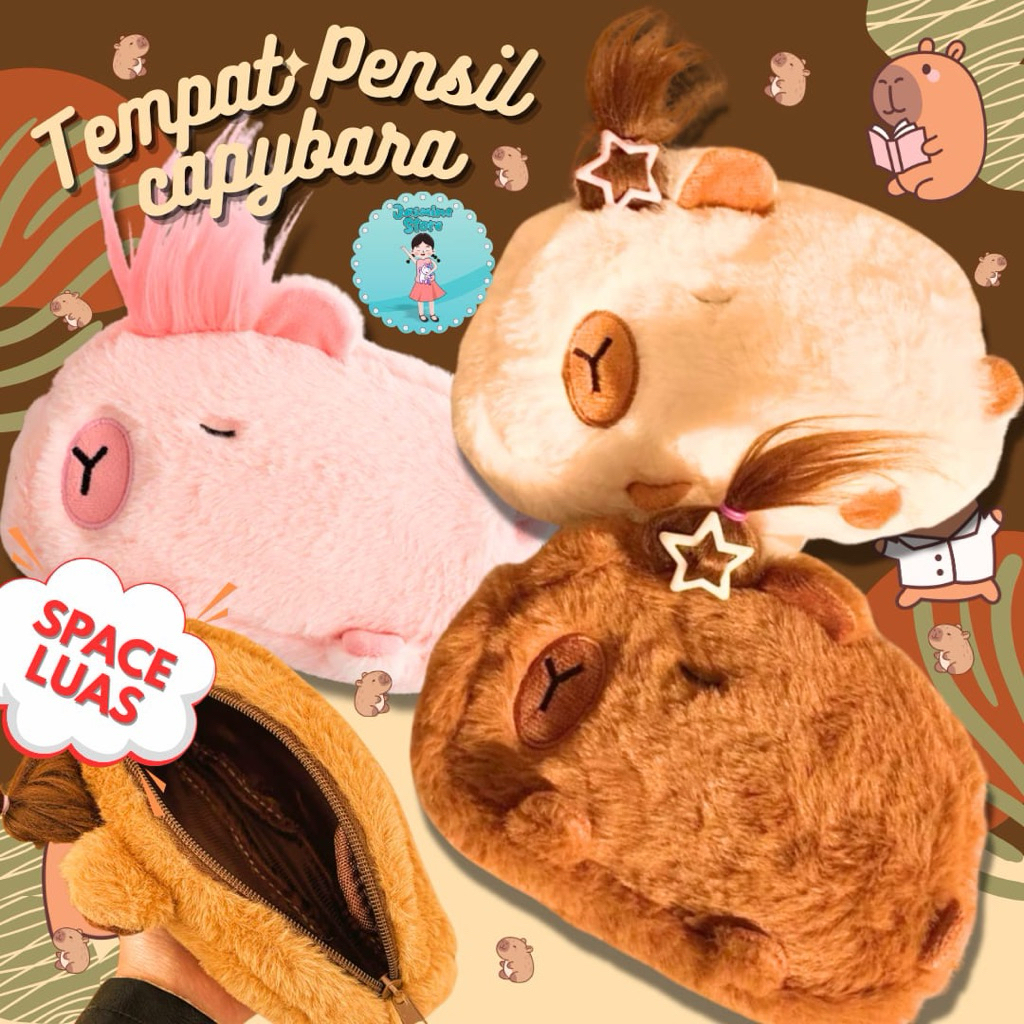 

Tepak Capybara Jambul Rambut Capy Wadah Kotak Pensil Pink Pencil Case/Premium Capybara Soft Pencil Case Pouch/ Tempat Pensil Capybara/Kotak Pensil Kapibara/Pouch Capybara