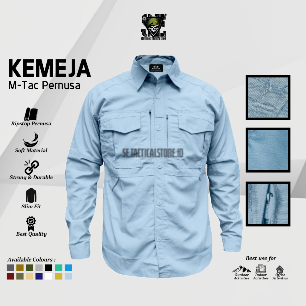 South East Tactical - Kemeja Lengan Panjang Slimfit Bahan Pernusa Premium Seragam Kerja Lapangan