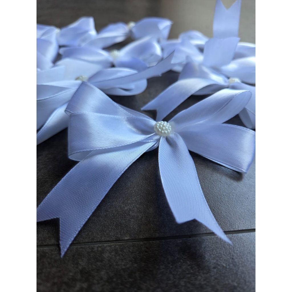 

(paket 10 pcs) Pita siap pakai souvenir warna putih