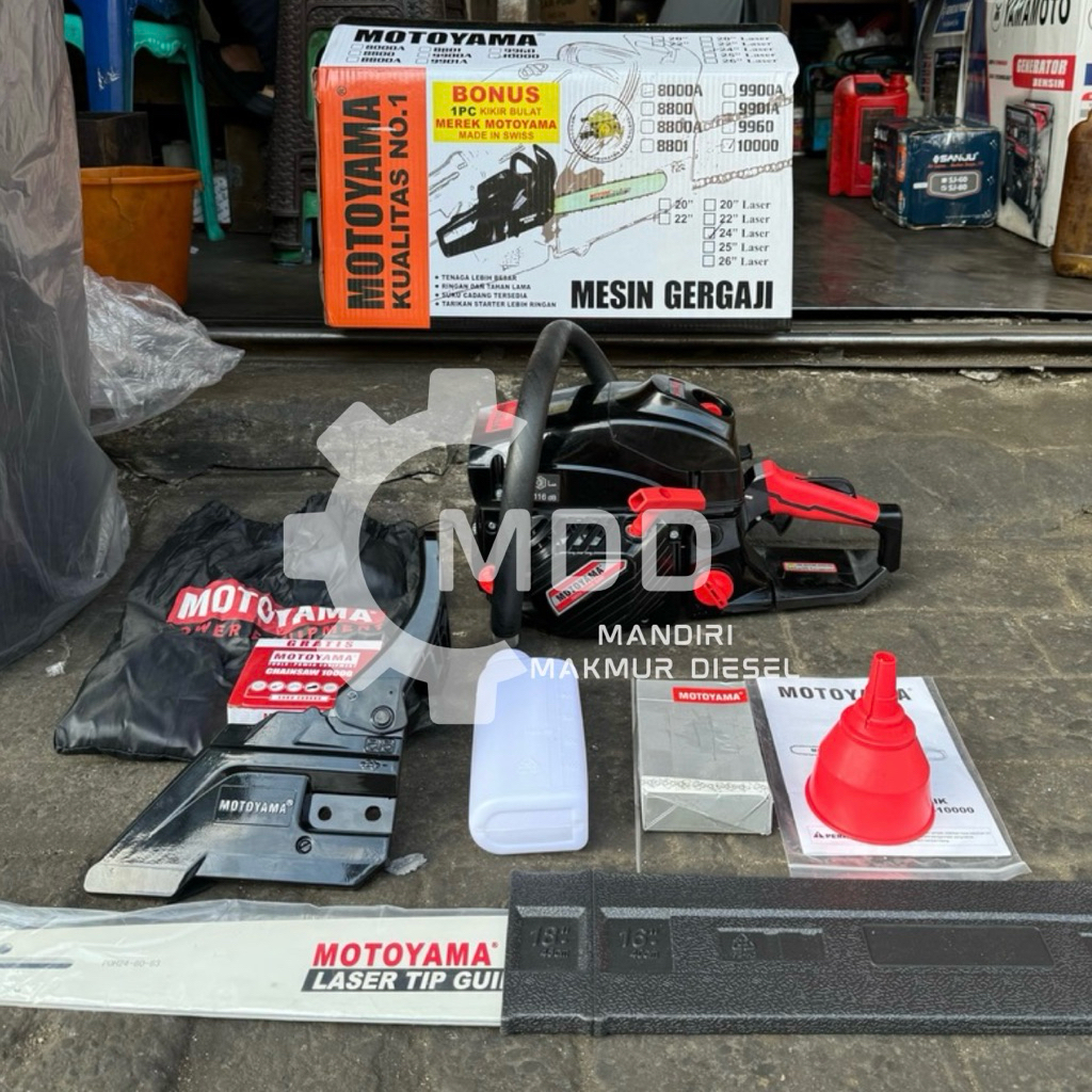 MOTOYAMA 10000 24” MESIN POTONG KAYU SENSO 24" MOTOYAMA CS 10000 BAR BAJA CHAINSAW