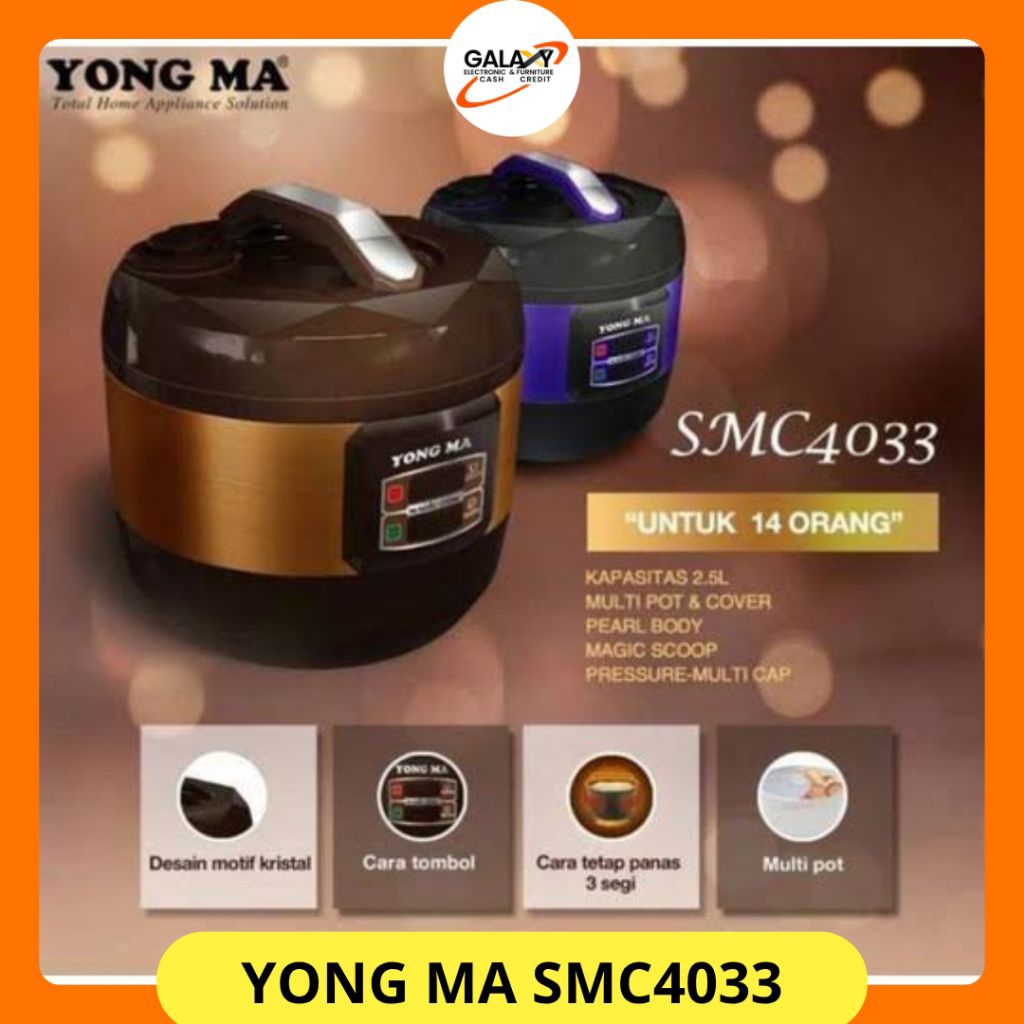 YONG MA Magic Com Yong Ma SMC4033 Kapasitas 2,5Liter Rice Cooker 3In1 Anti Lengket