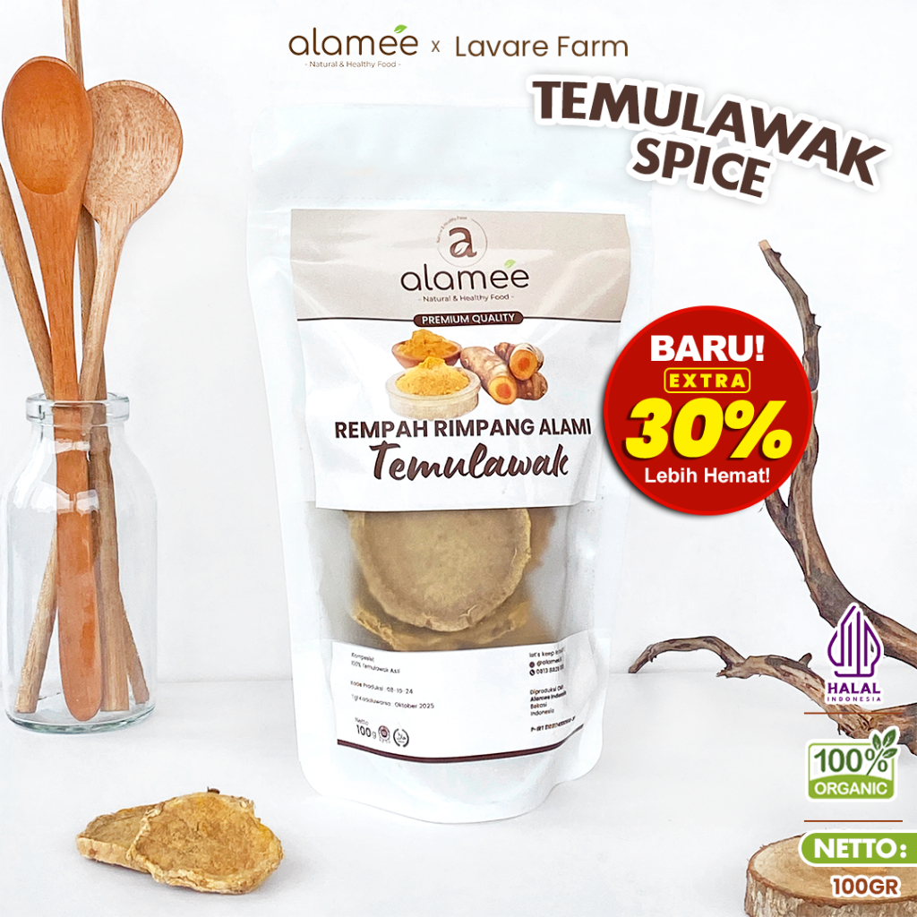 

ALAMEE Temulawak Kering Iris Rempah Organik Temu Lawak Bumbu Masakan Seasoning Dried Curcuma 100gr BUMA