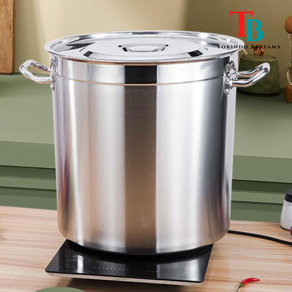 Panci Dandang Stainless Steel Tebal Dandang Bakso  Stockpot Ukuran Jumbo