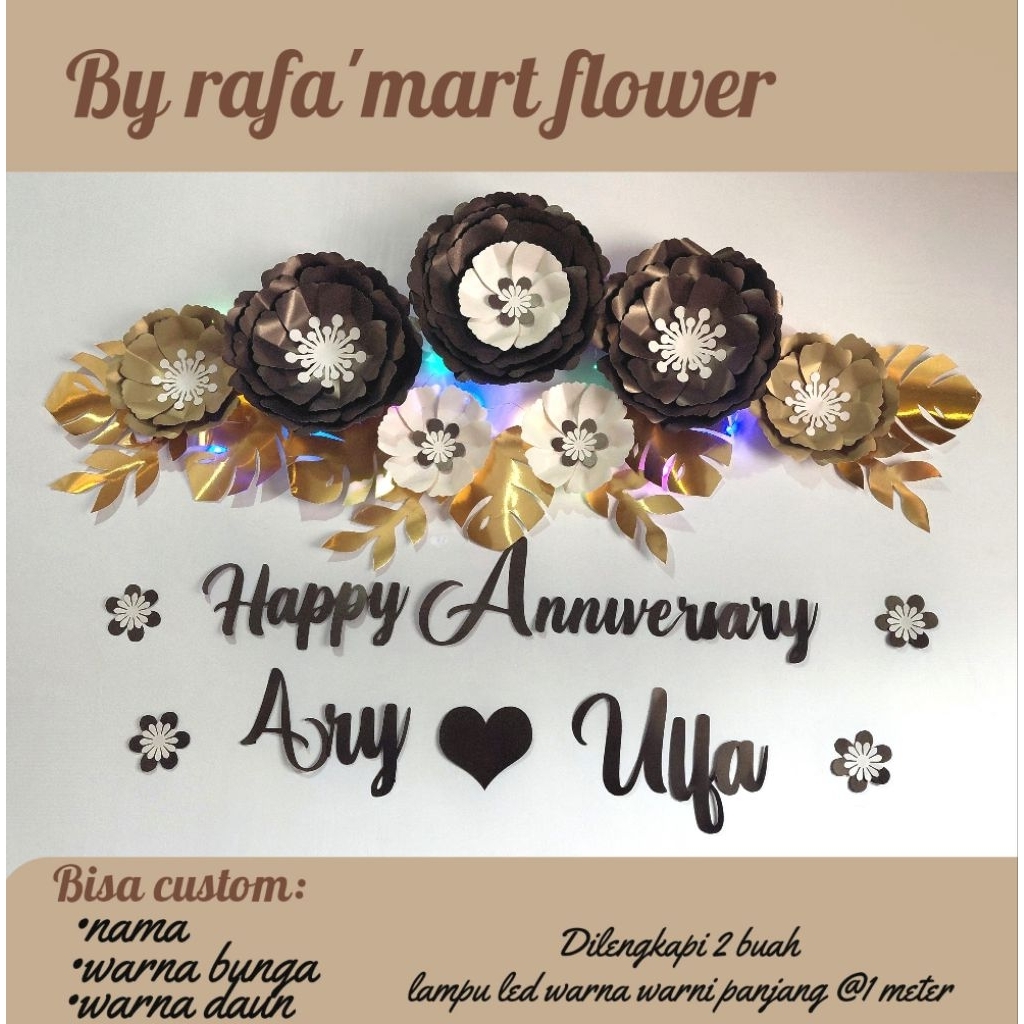 BUNGA KERTAS DEKORASI TUNANGAN DAN PERNIKAHAN