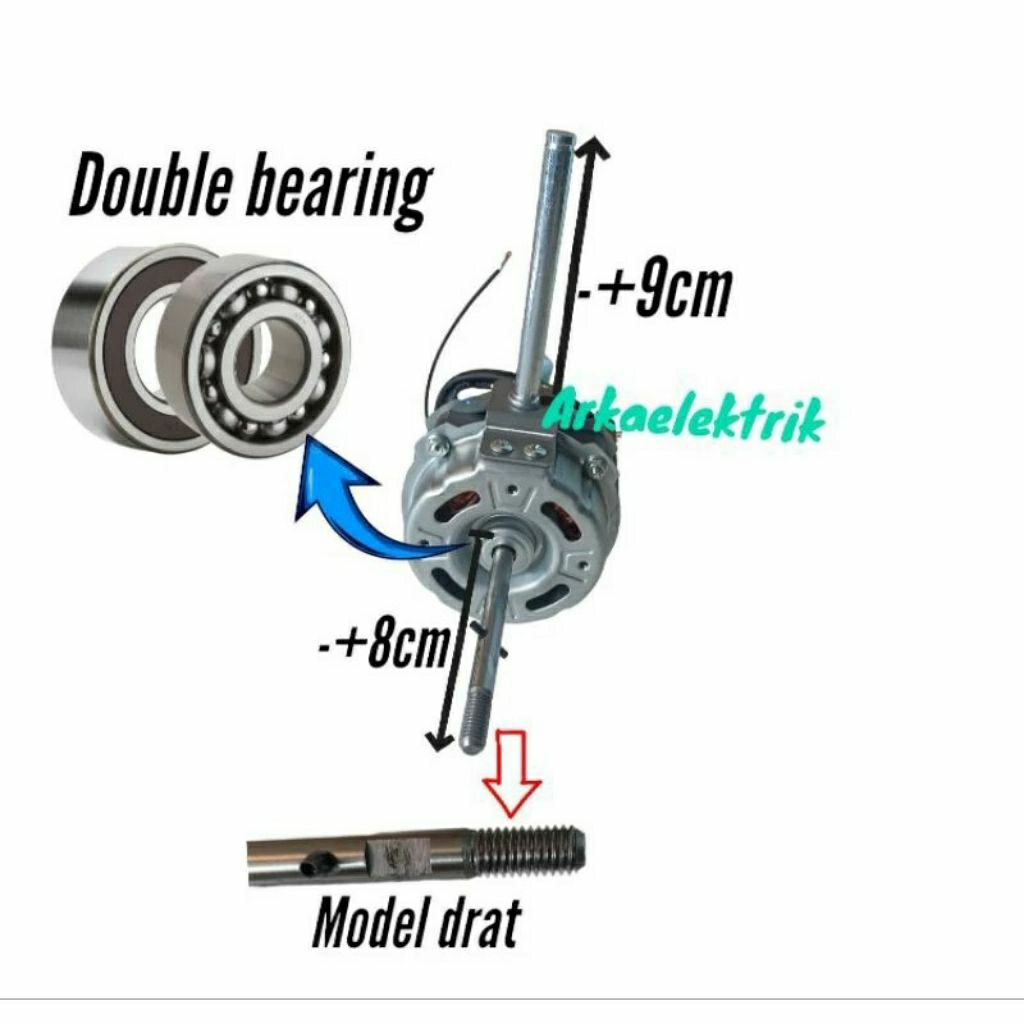 DINAMO KIPAS ANGIN ADVANCE TDS 16-18 INCH DOUBLE BEARING MODEL DRAT / DINAMO MESIN KIPAS ANGIN