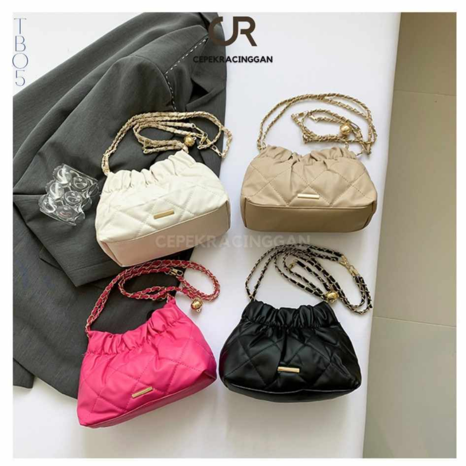 (TB05) Slempang serut tas wanita mini tali rantai