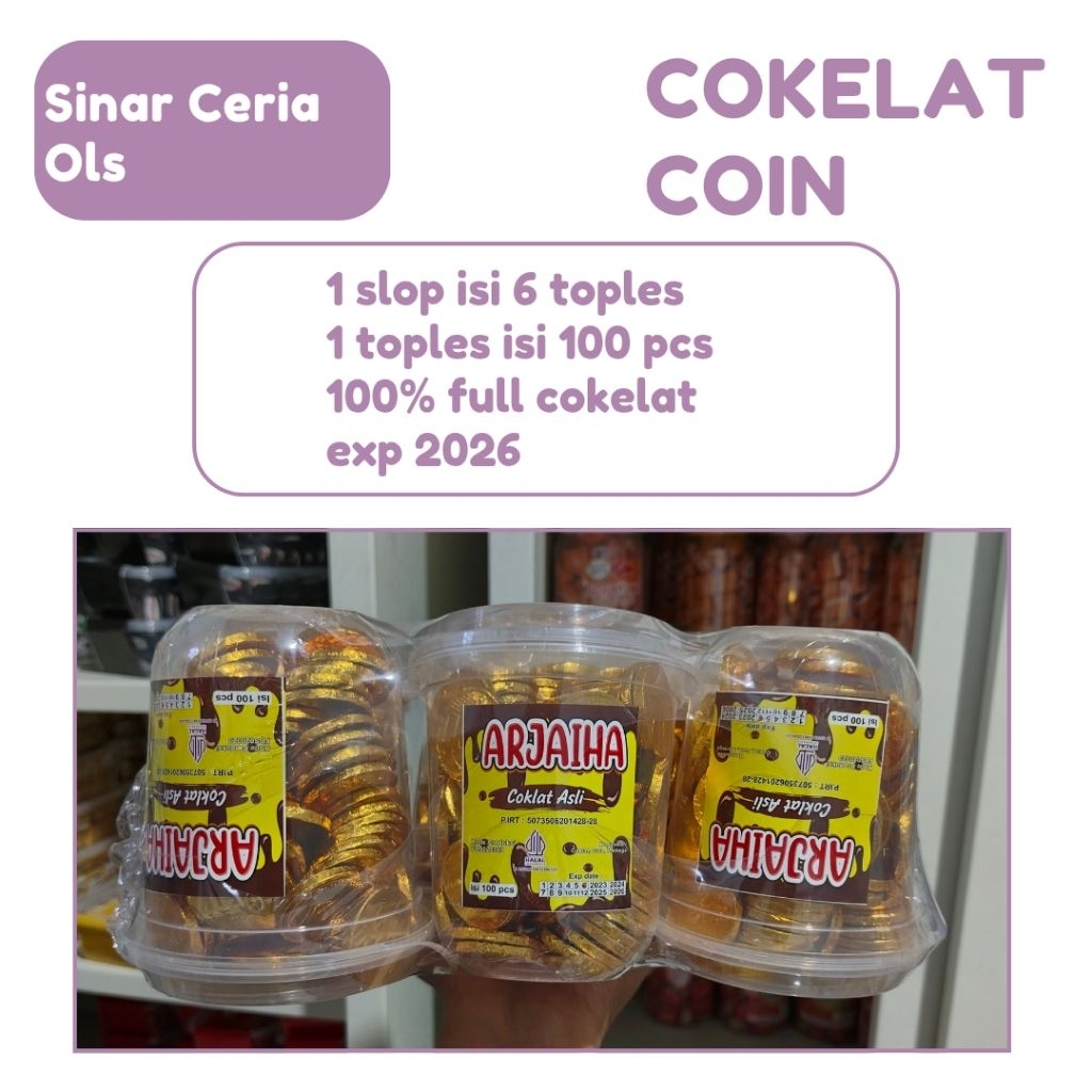 

COKELAT COIN 1 SLOP ISI 6 TOPLES / COKELAT COMPOUND BENTUK COIN