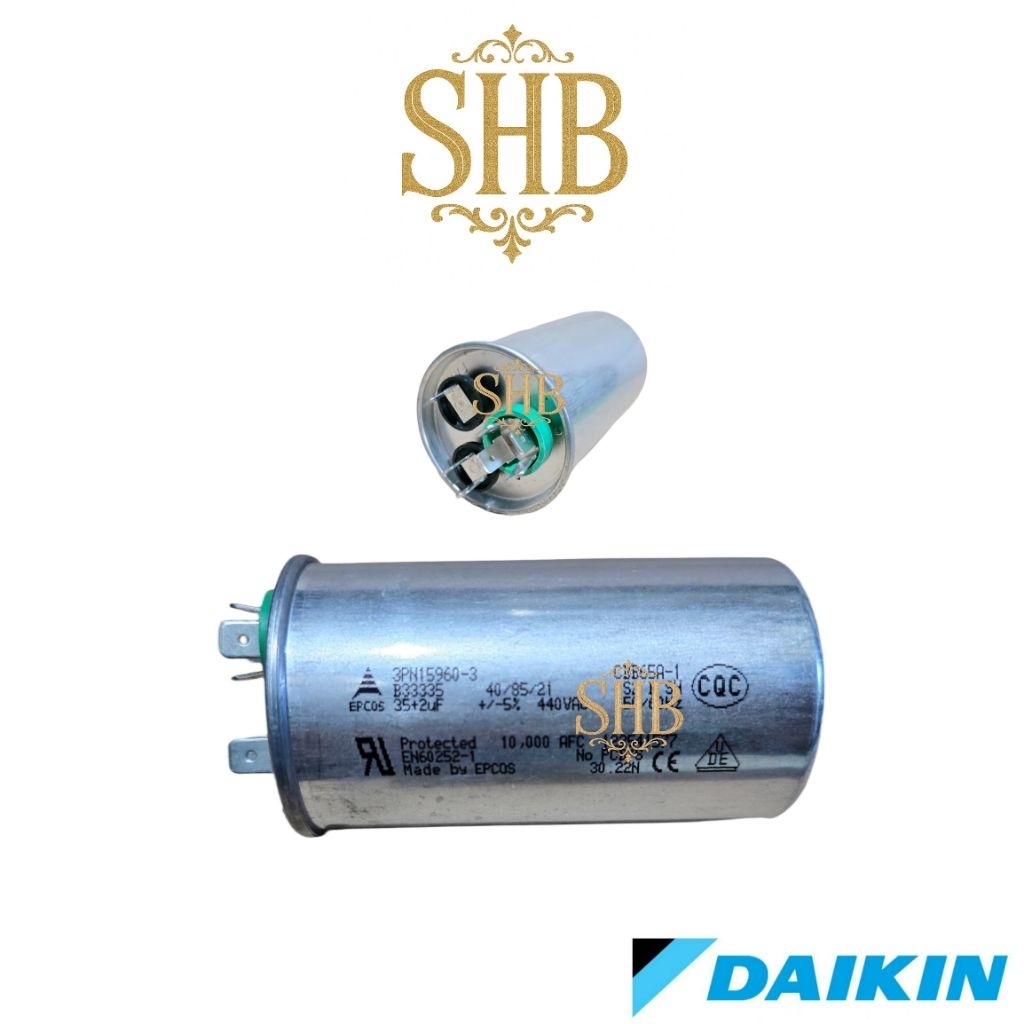 Kapasitor AC original DAIKIN 35+2 uf 440 VAC EPCOS - Capasitor original epcos 35+2uf 440vac - Capasi