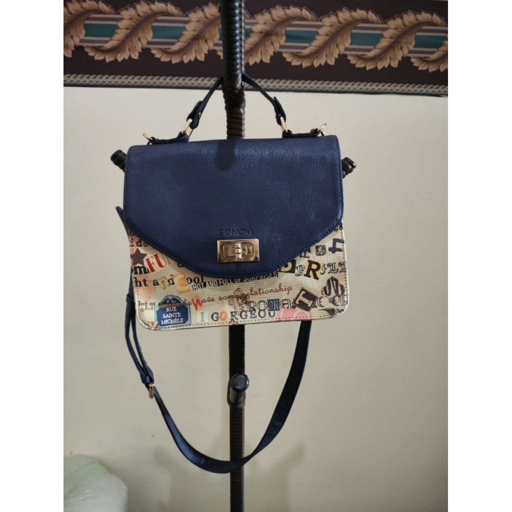 (preloved) Tas Branded Sling Bag - Sonovi Art Navy
