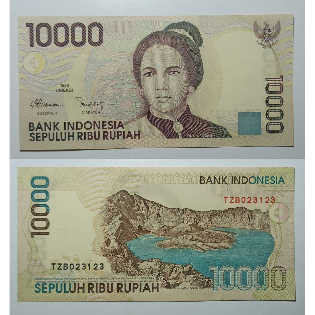 uang kuno Indonesia 10k tahun 1998 p764