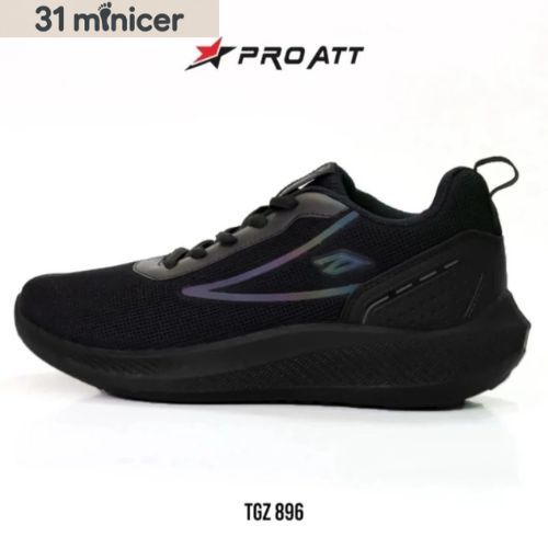 SEPATU PRO ATT TGZ896 TALI, HITAM POLOS ,SEPATU ANAK SEKOLAH SD, SMP, SMA, SEPATU CASUAL ANAK