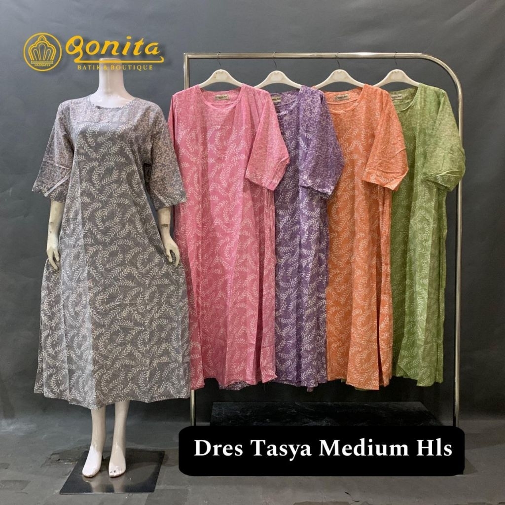 Amina - Home Dres Rayon Premium Qonita Ld 106 Non Busui | Tasya Musium Daster Panjang Lengan 7/8