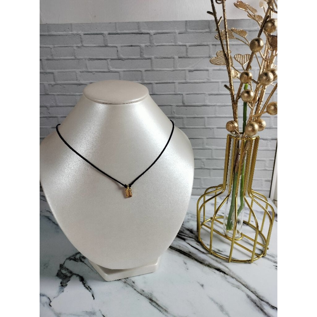 Kalung Tali Emas Asli Charm Sempoa 24K Hongkong 999%