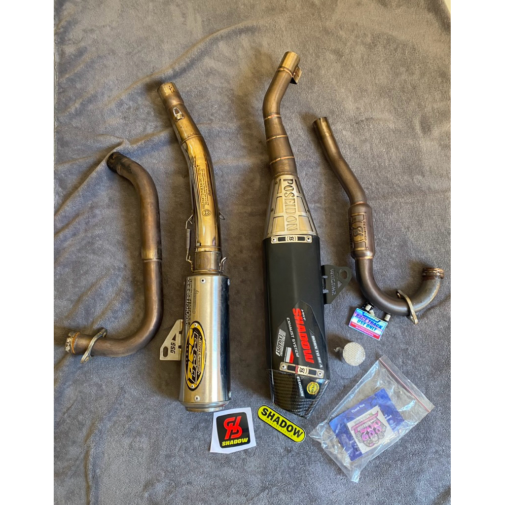 Knalpot Shadow Poseidon V2 klx dan knalpot BSS kolong bawah KLX