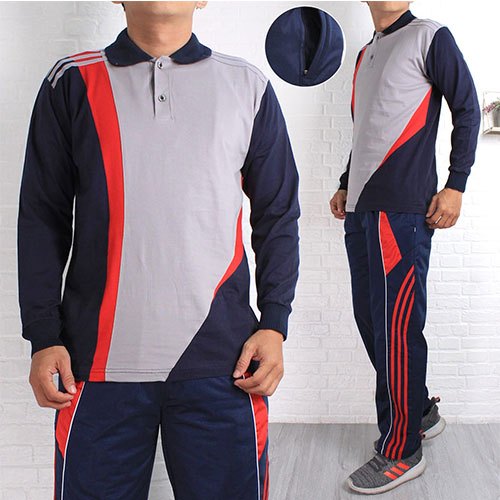 Stelan Training Kaos Olahraga Pria & Wanita Lengan Panjang