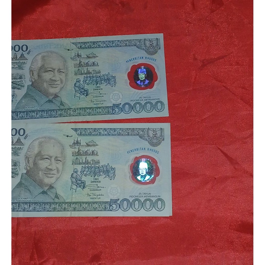 Uang Kuno Indonesia Rp 50000 Soeharto Polymer 1993