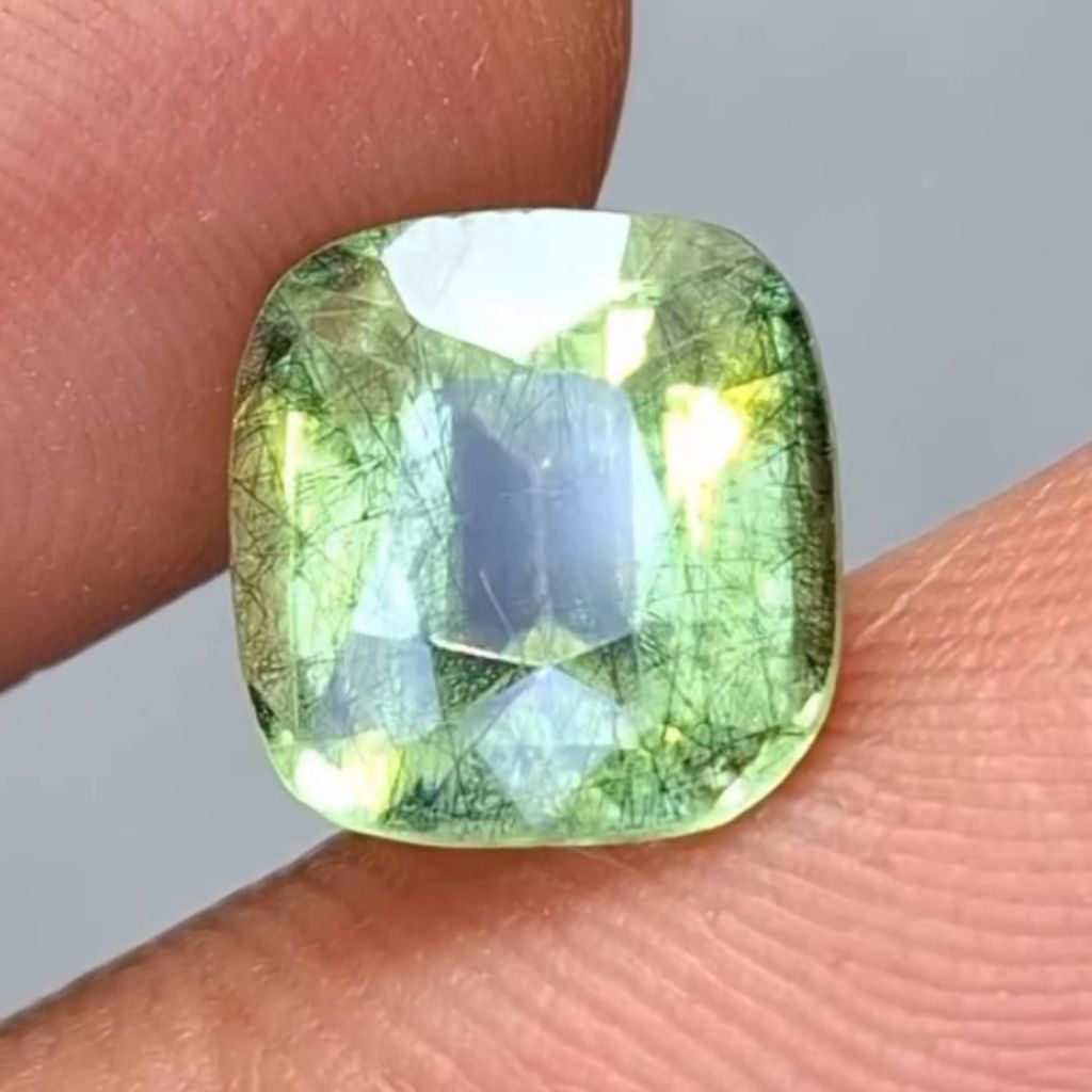 Natural Rutilated Peridot 2.85ct NTD HQ Full of Luster Open Color