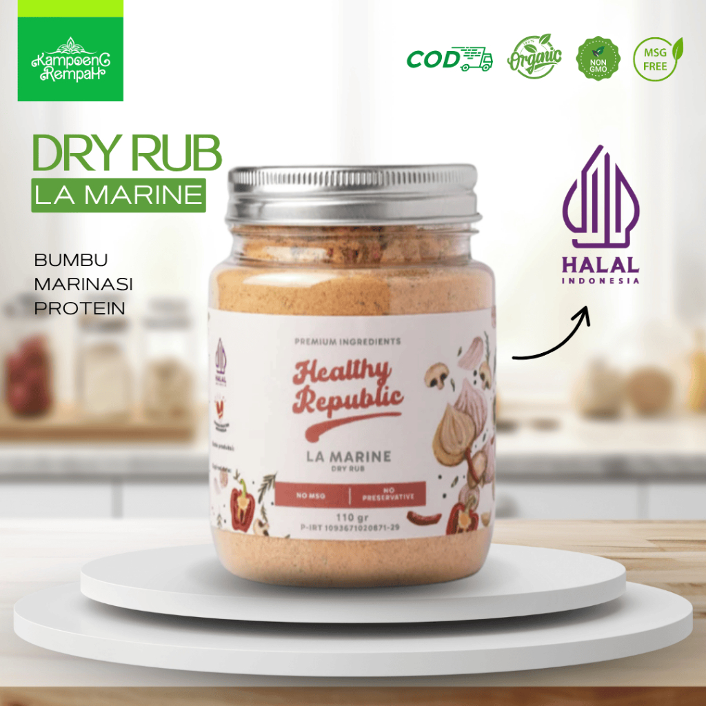

Dry Rub Healthy Republic La Marine | Bumbu Marinasi Serba Guna Rendah Kalori dan Lemak 110gr