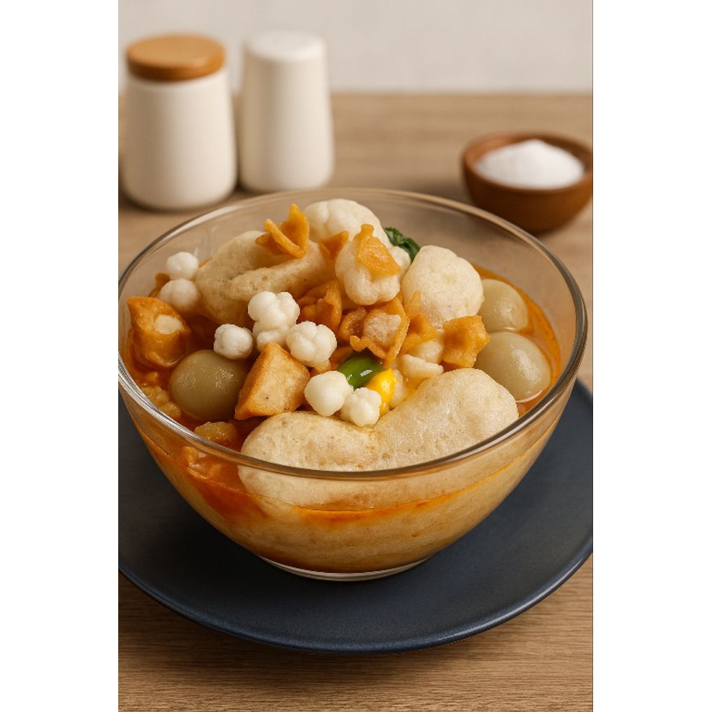 

Bakso Aci isi ayam suir/lengkap bumbu/mantul