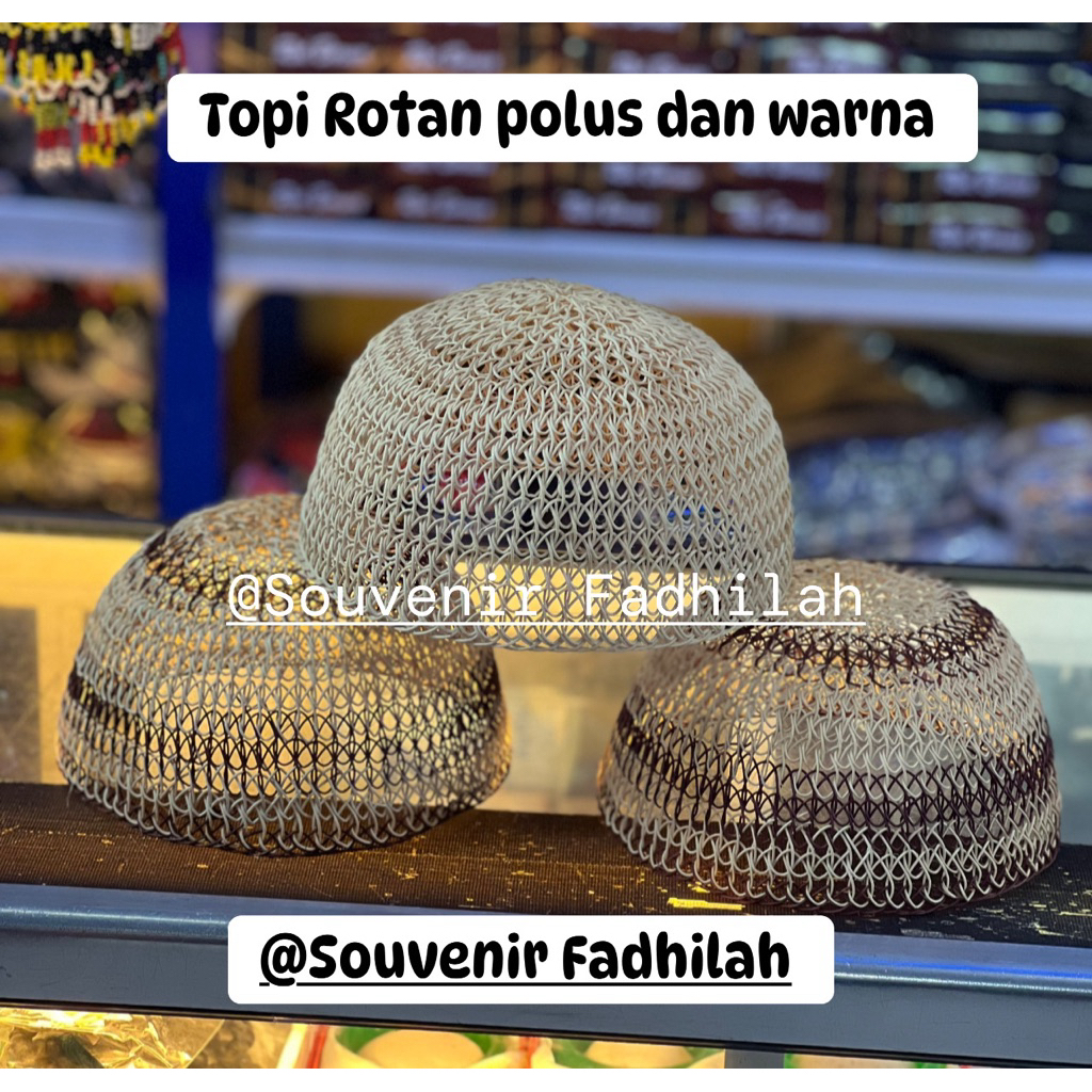 Topi Rotan Pulos Dan Warna Size Dewasa
