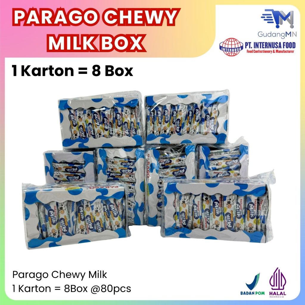 

Permen Parago Chewy Milk 80 pcs. 1 karton (8 box)