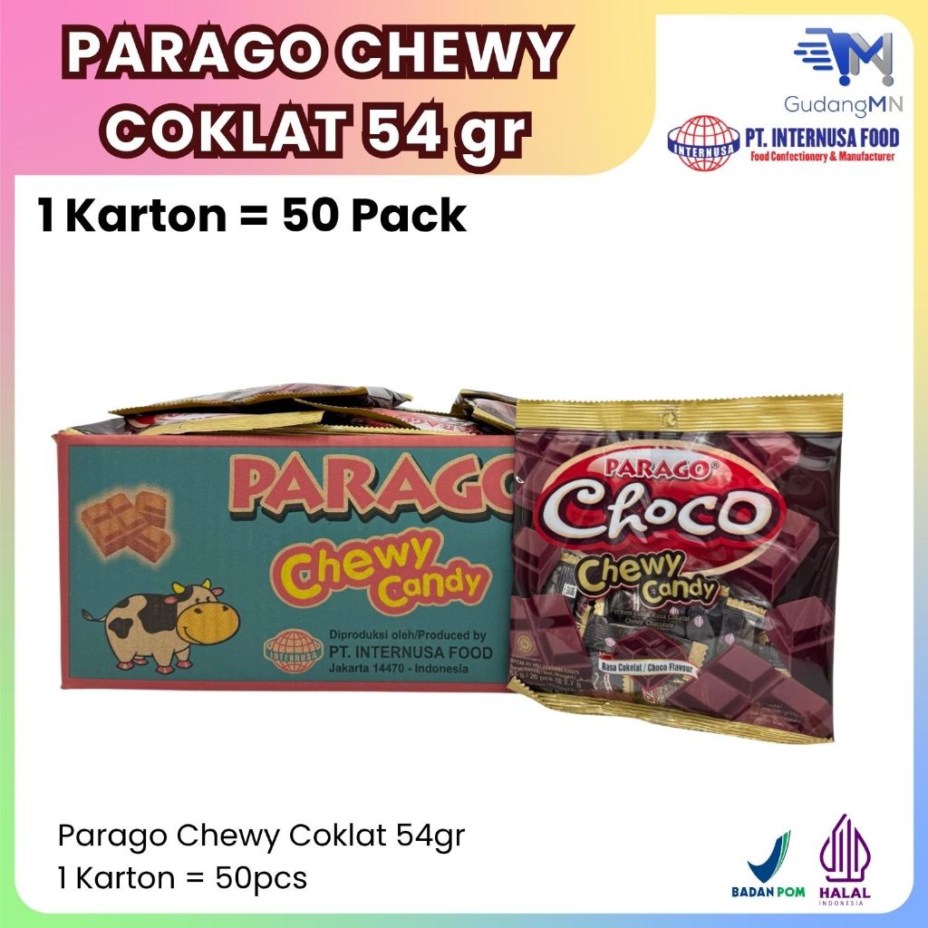 

Permen Parago Chewy Coklat 54gr. 1 Karton (50 pack)