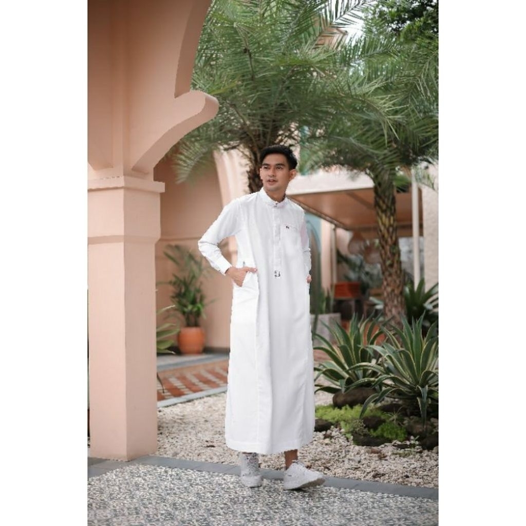 Gamis Pria- Jubah Tuxedo Thobe Slimfit Obaid Kerah Kemeja.