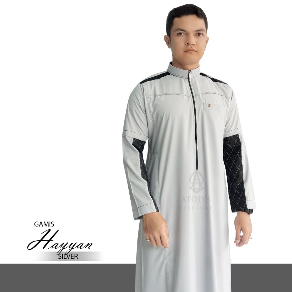 Gamis ATQIYA HAYYAN / Jubah Laki Laki / Gamis Pria / Gamis Kombinasi