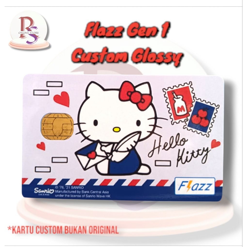 KARTU FLAZZ BCA GEN 1 - HELLO KITTY PERANGKO [ CUSTOM ]