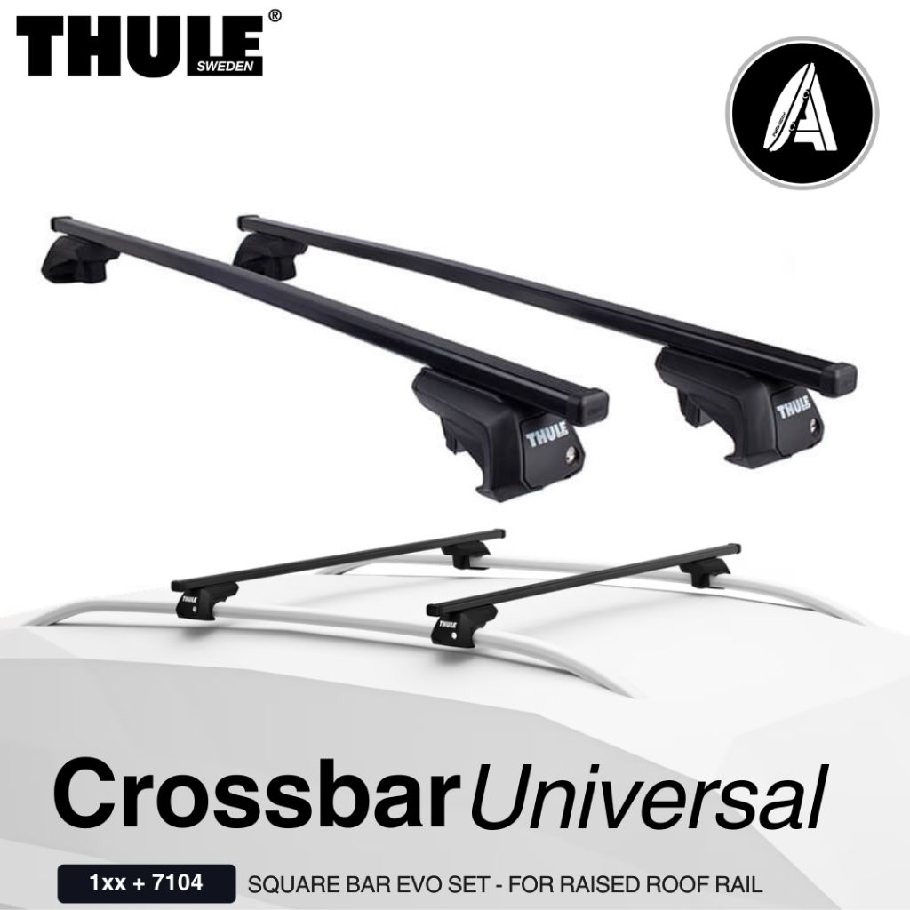 Thule Cross bar Mobil Jepit Roof rail Universal Black Original 100%