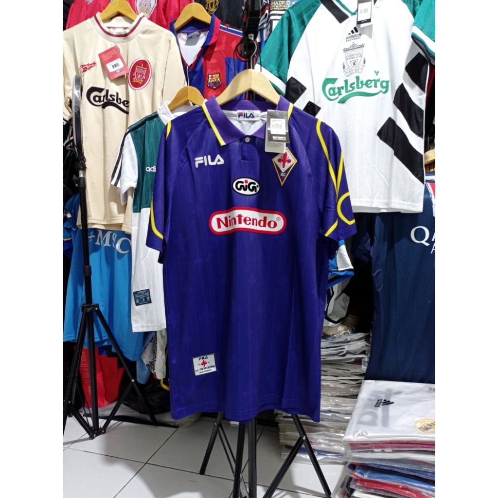 Retro/Vintage | Kaos Jersey Retro Fiorentina Home Nintendo 1997 97/98 Grade Ori/Jersey Klasik/Jersey