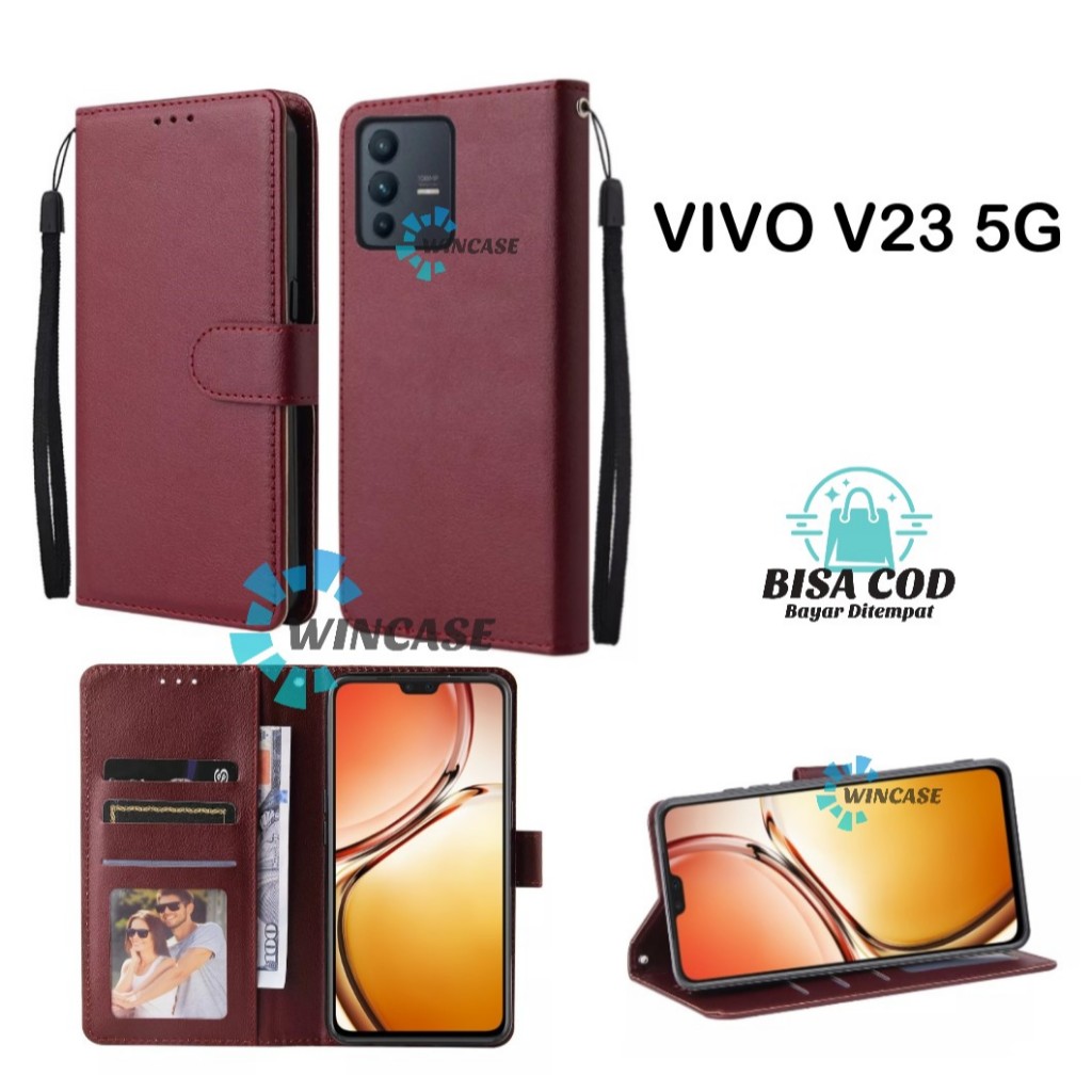 VIVO V23 5G Leather Flip Cover Case - Stylish Flipcover VIVO V23 5G