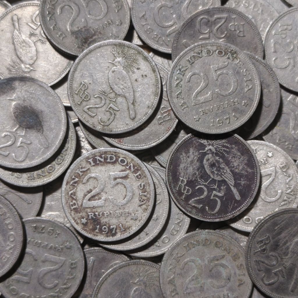 Kotor Koin Rp 25 Rupiah Tahun 1971 Burung Merpati Uang Kuno Indonesia