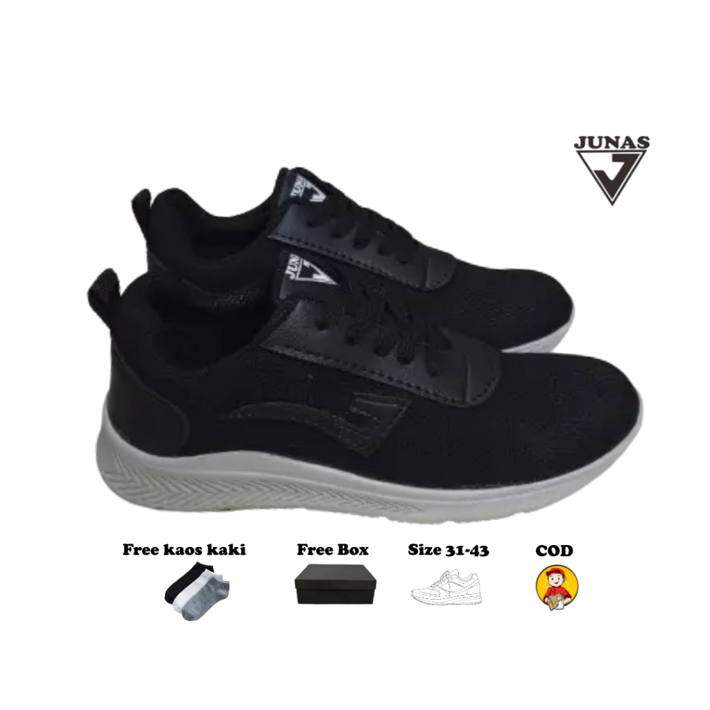 SEPATU SEKOLAH ANAK SD SMP SMA HITAM POLOS HITAM PUTIH MODEL TALI PEREKAT CEWEK COWOK PRIA WANITA