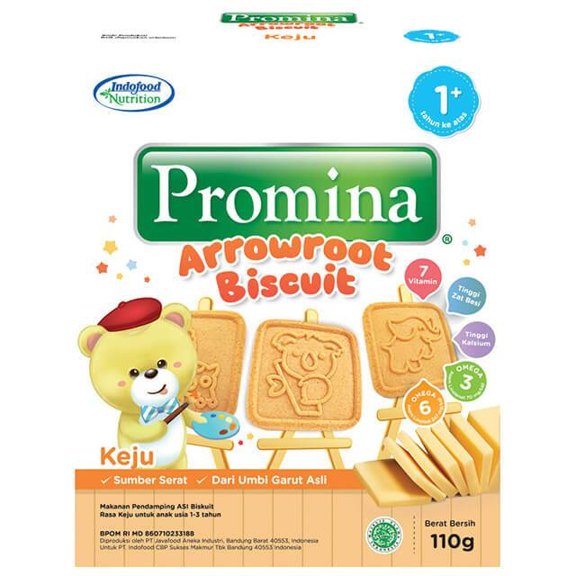 PROMINA - Arrowroot Biskuit Keju, Coklat  - 110gr Cemilan Cookies Bayi