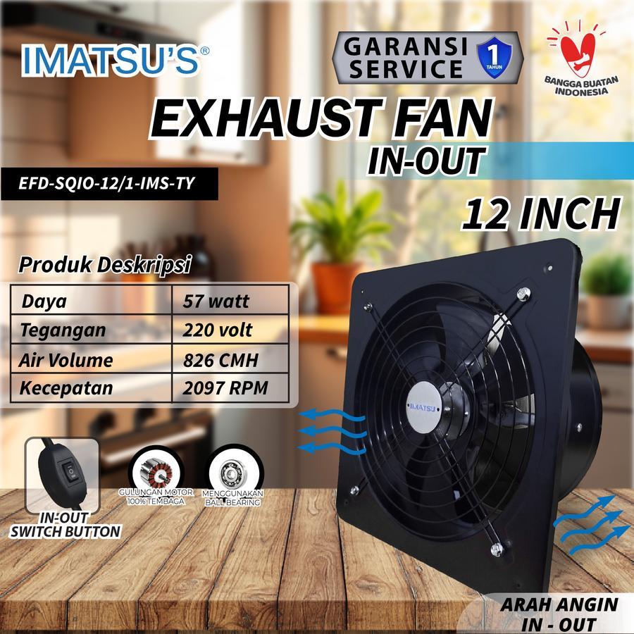 Exhaust Fan Besi In Out 12 Inch Wall Air Duct Booster Fan 12" Kipas Hexos Dinding 2 Arah / Keluar Ma
