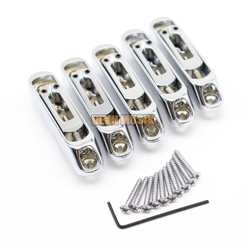 BRIDGE GITAR BASS 5 SENAR MODEL SATUAN WARNA CHROME AG047 / BRIDGE BASS GUITAR (SC3032)