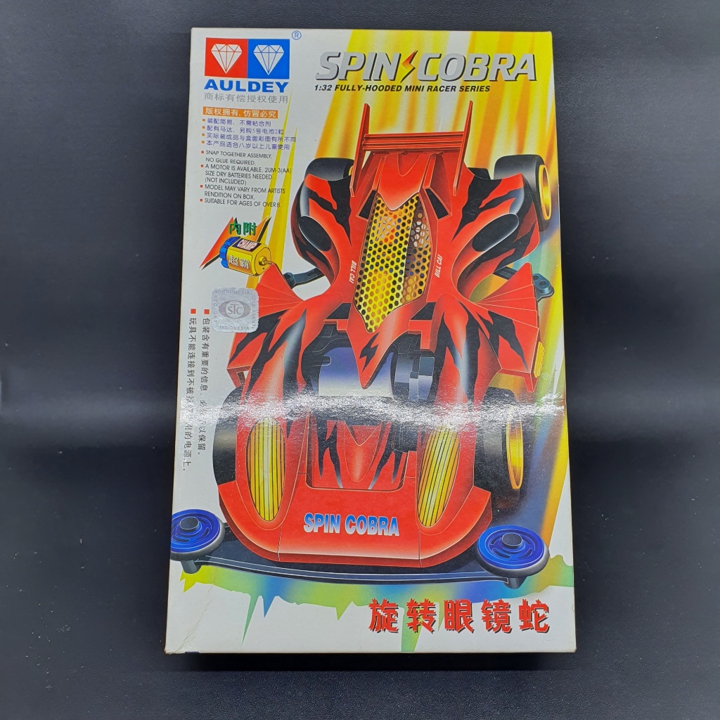 Mini 4WD Auldey Spin Cobra Jadul Bekas Pajang Sudah Dirakit Super FM Chassis Lets and Go Anime 90an