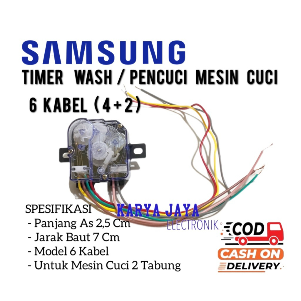 Timer Wash 6 Kabel Mesin Cuci Samsung 2 Tabung - Timer Mesin Cuci Samsung 6 Kabel